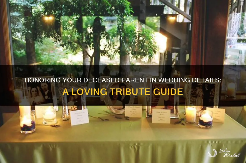 how to mention deceased parent in wedding information