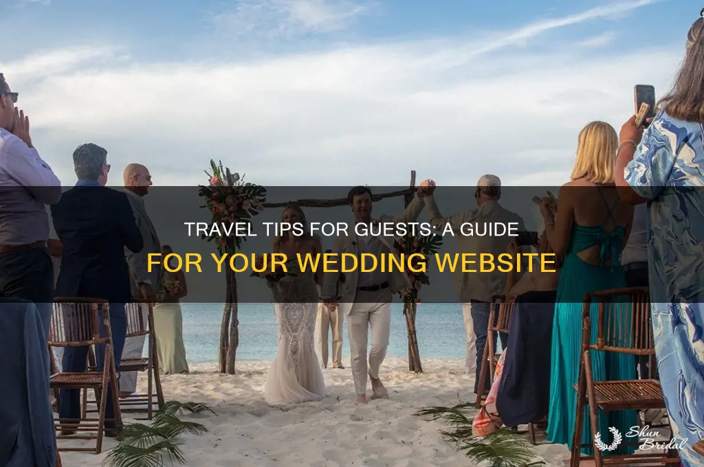 how to mention travel on wedding website