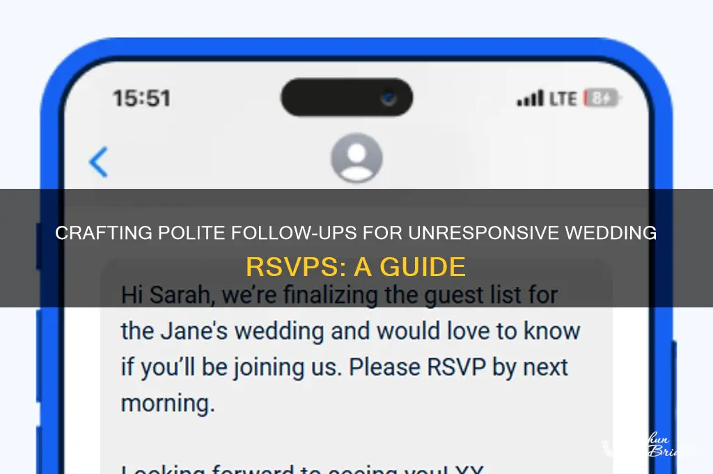 how to message unresponsive rsvps wedding