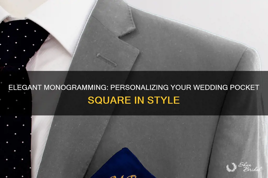 how to monogram a pocket square for wedding