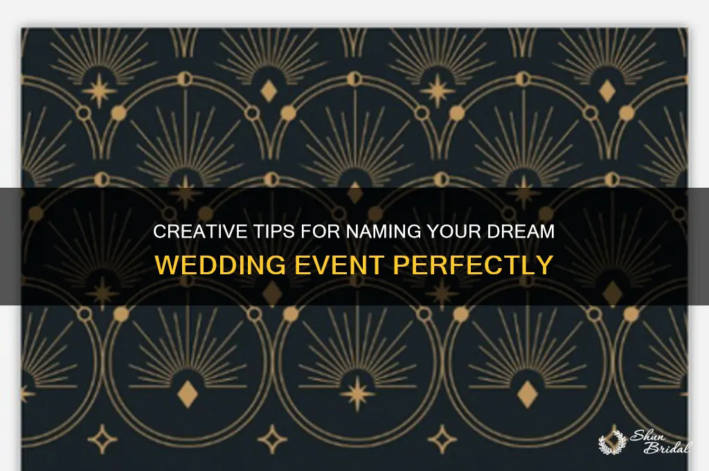 how to name a wedding event