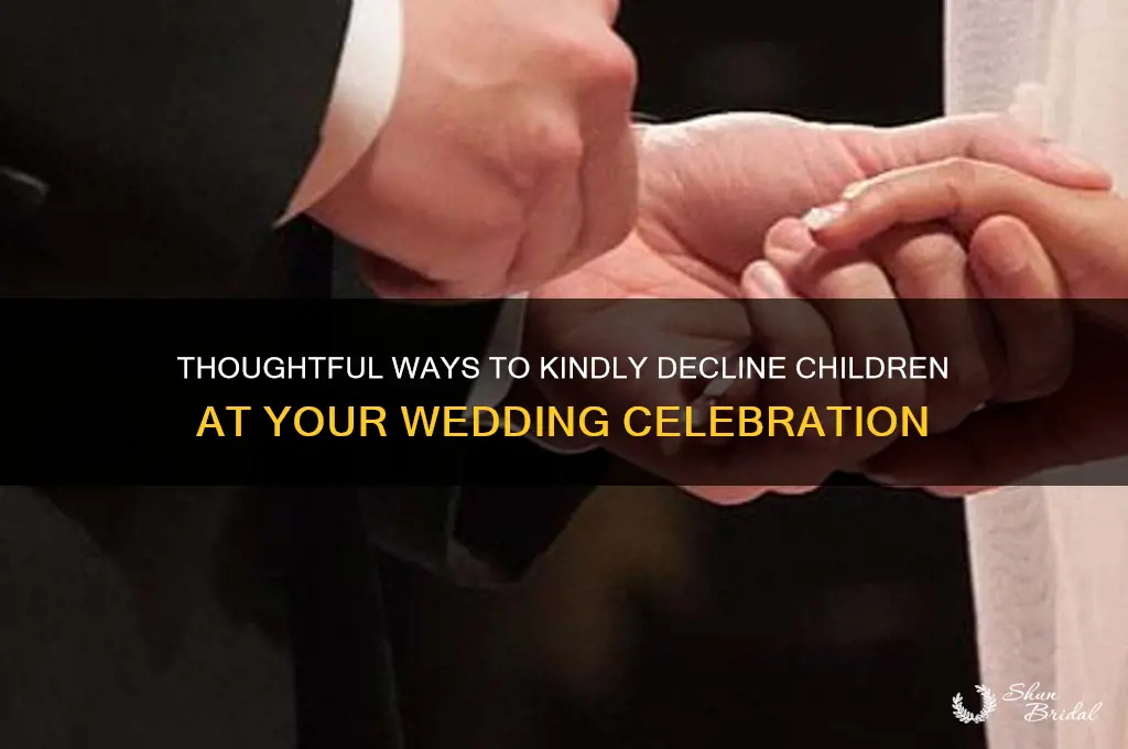 how to nicely day no kids at a wedding