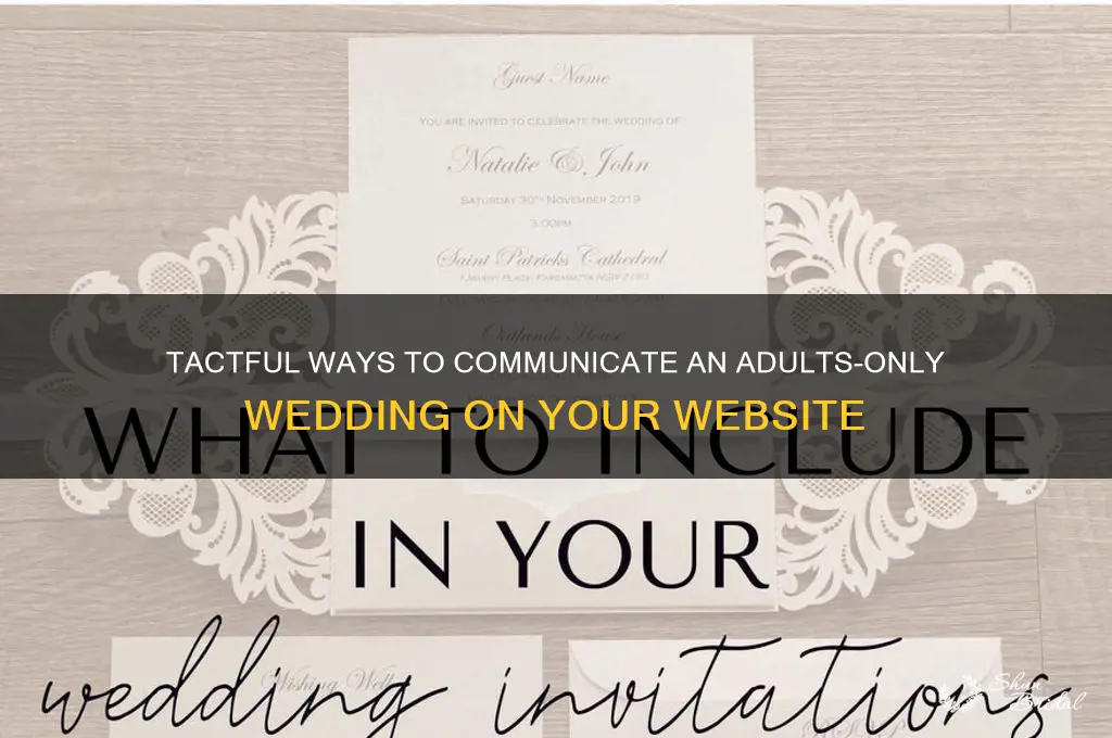 how to nicely phrase adults only wedding on the website