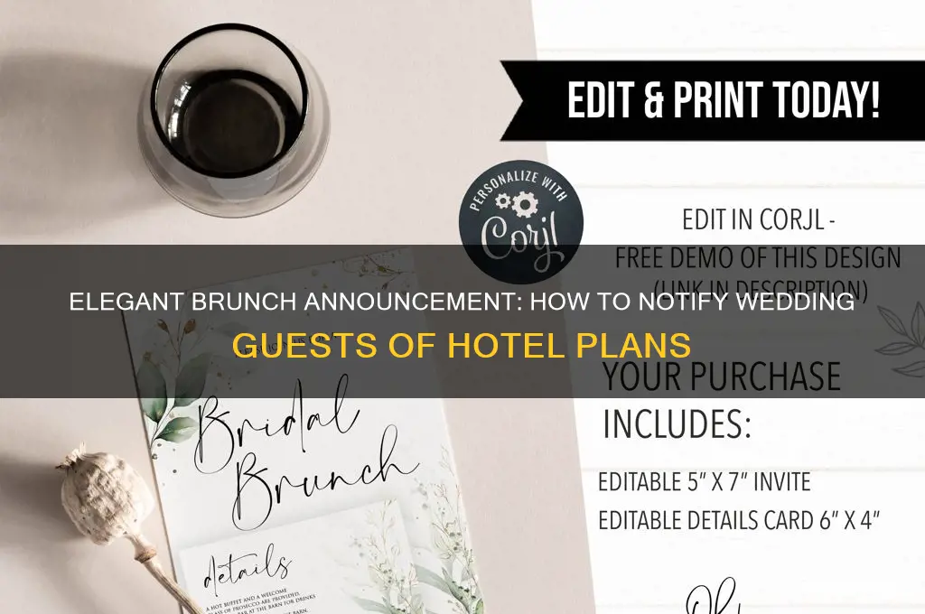how to notify wedding guests of hotel brunch