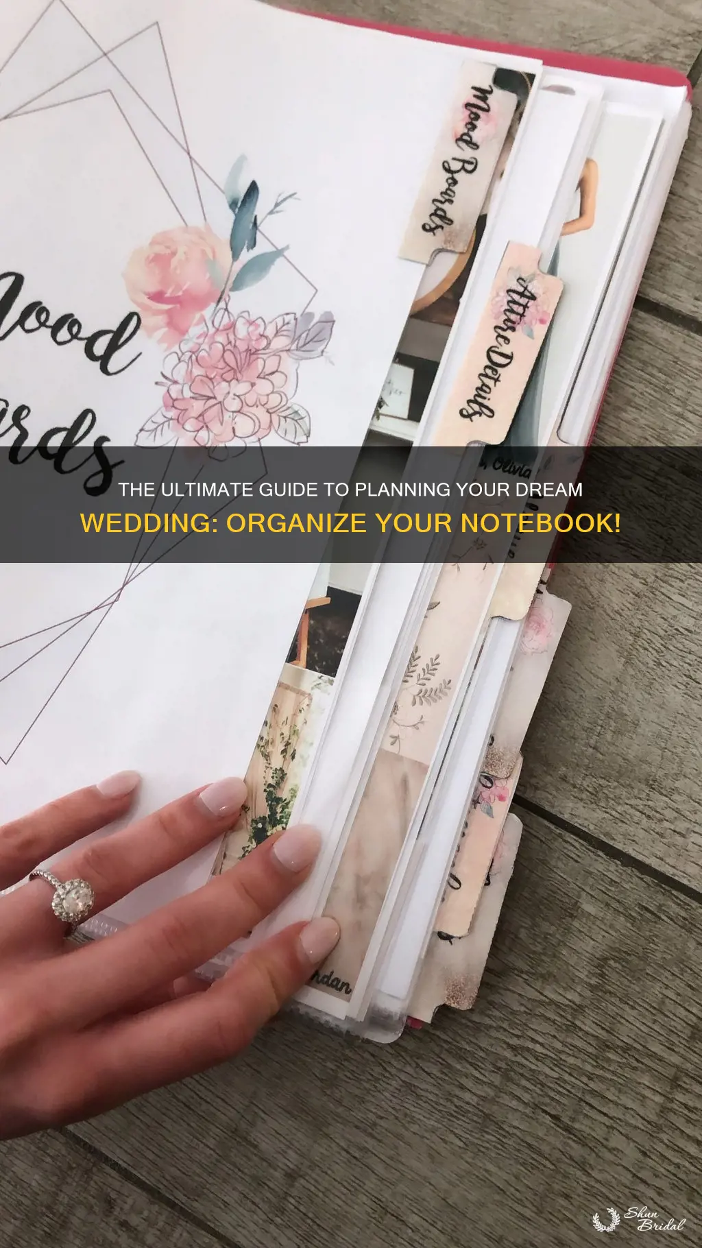 how to organize a wedding planning notebook