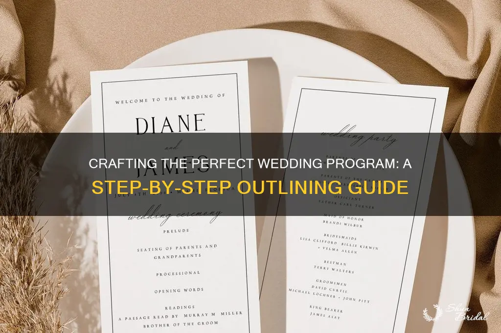 how to outline a wedding program