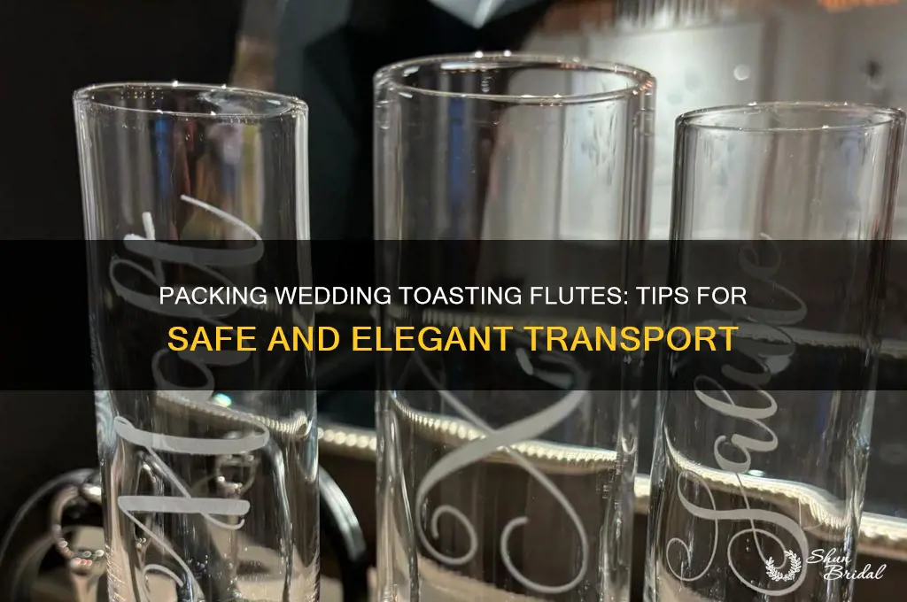 how to pack toasting flutes for wedding
