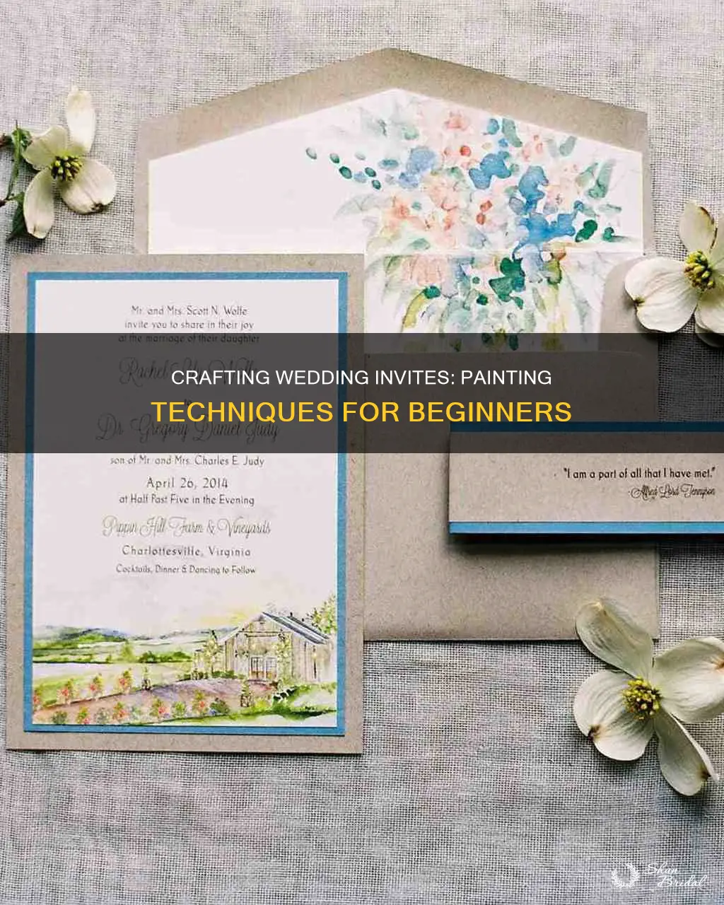 how to paint a wedding invitation