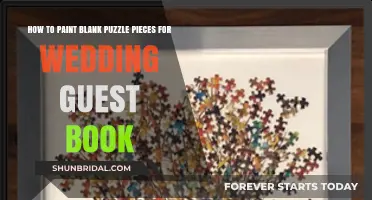 Creative Wedding Guest Book Idea: Painting Blank Puzzle Pieces
