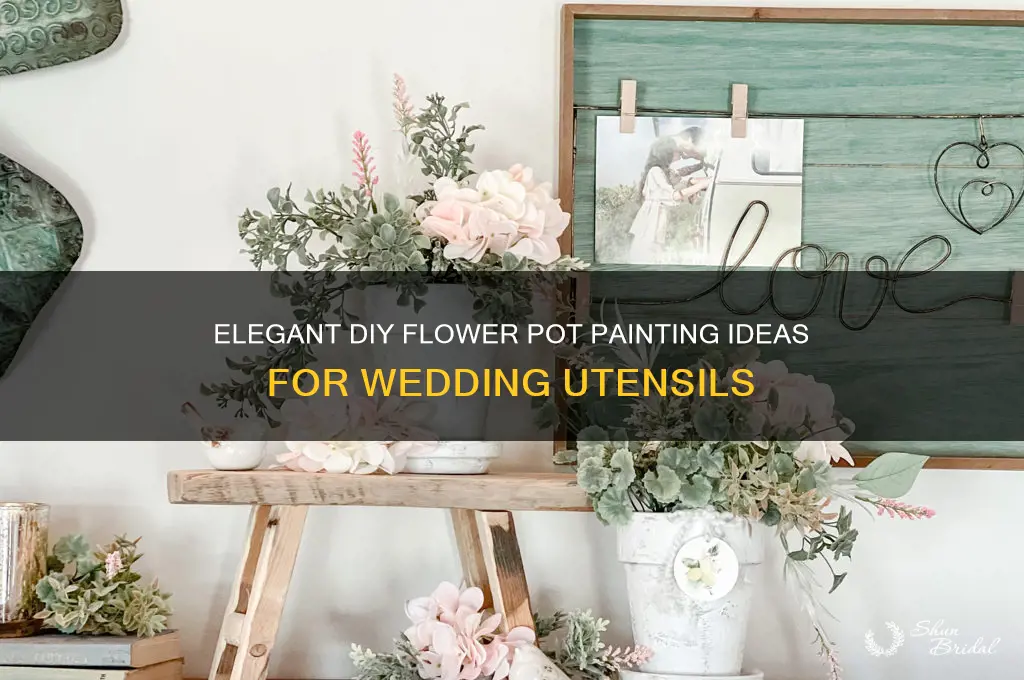 how to paint flower pot for wedding utensils