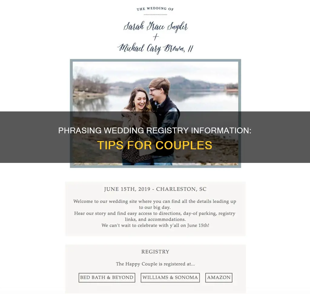 how to phrase wedding registry information