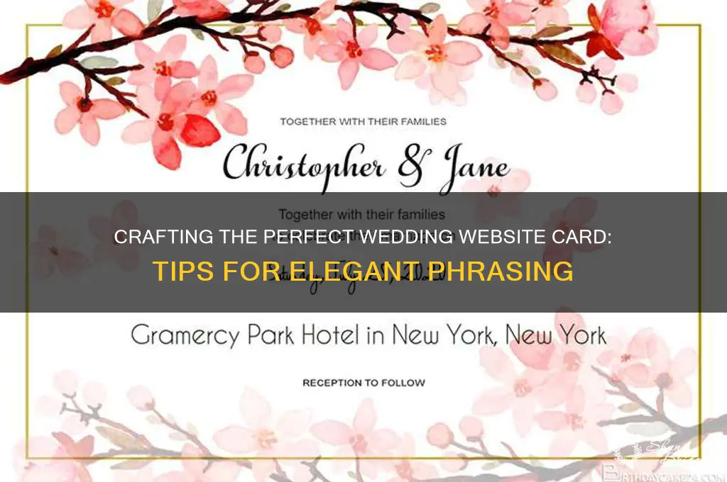 how to phrase wedding website card