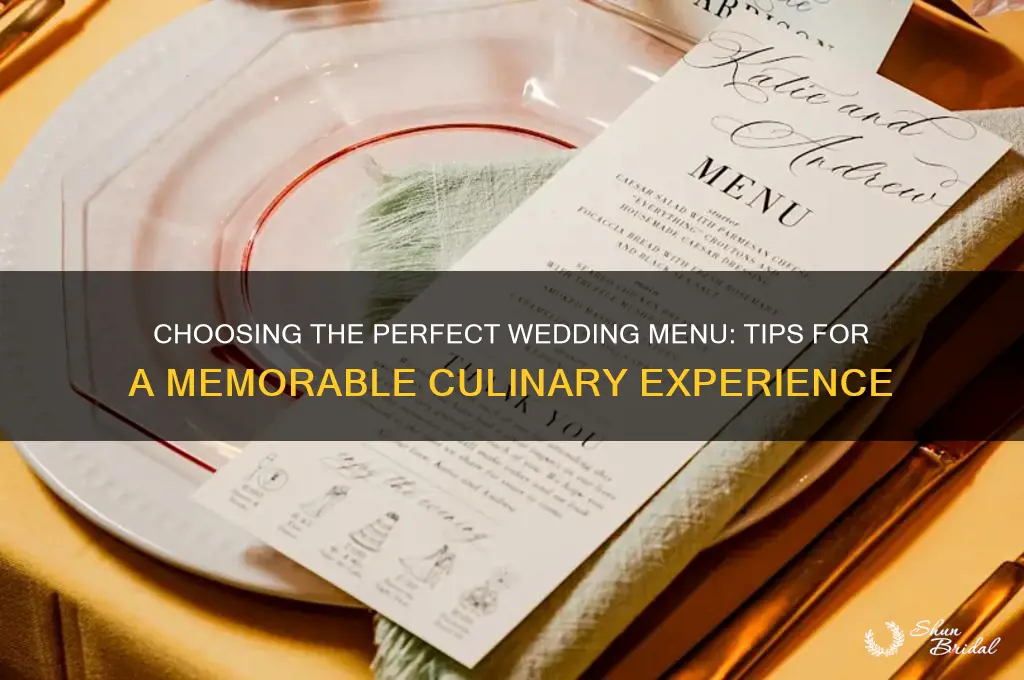 how to pick food for a wedding