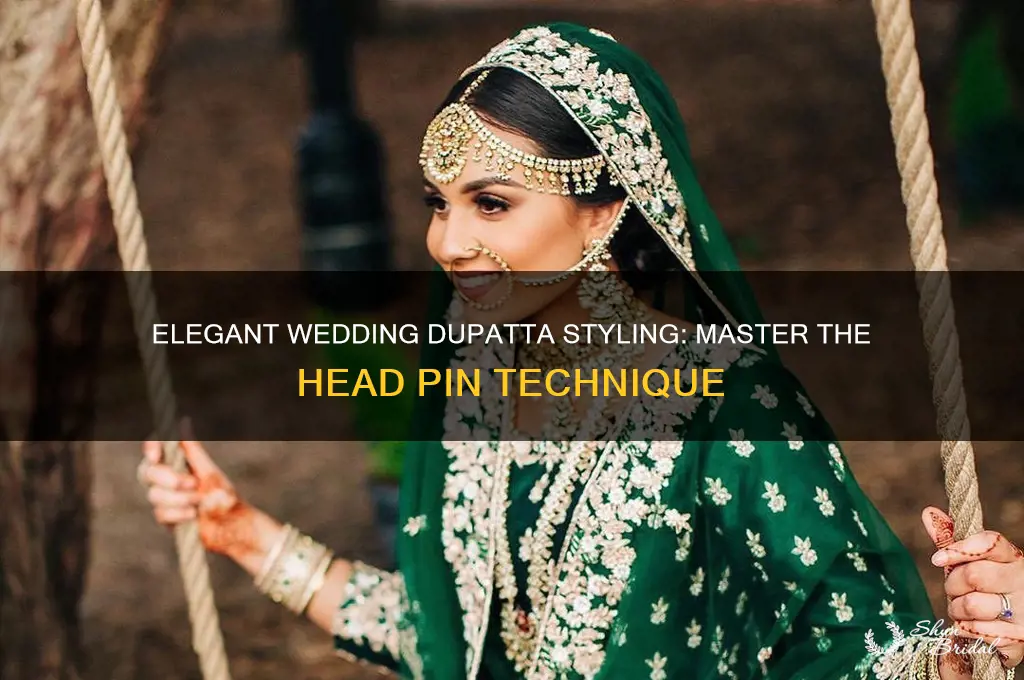 how to pin dupatta on head for wedding