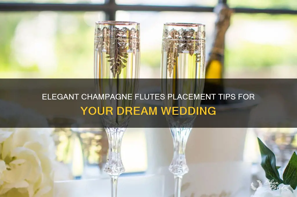 how to place champagne flutes at wedding