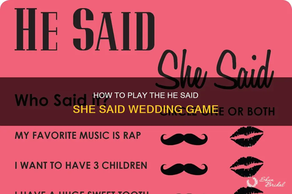 how to play he said she said wedding game
