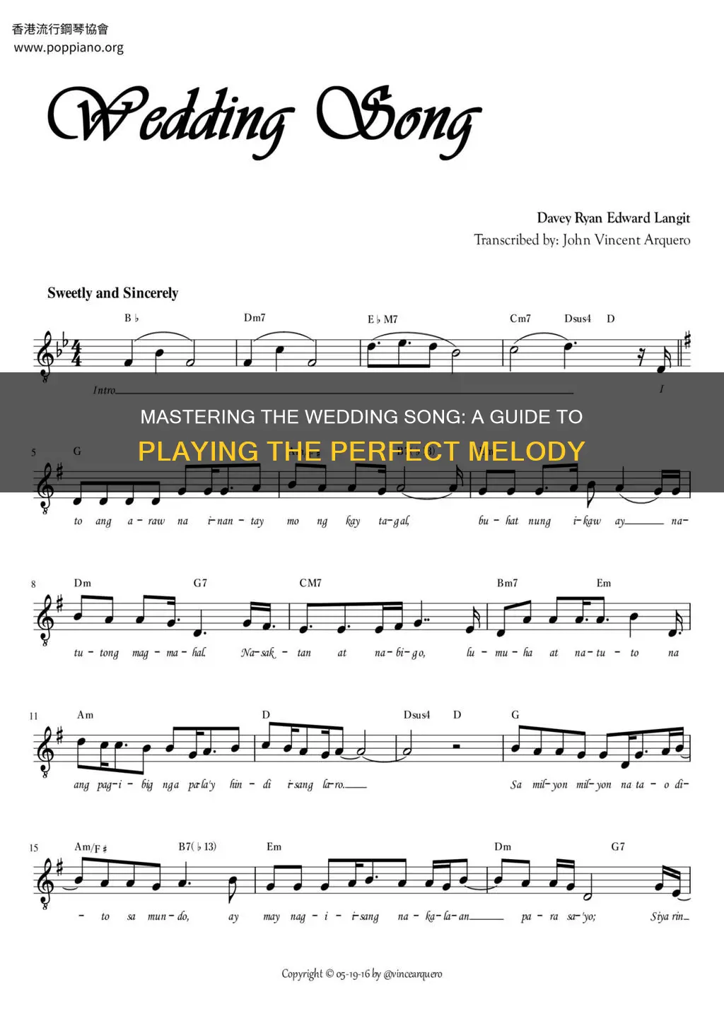 how to play the wedding song