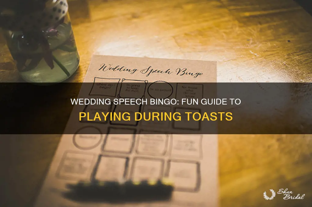 how to play wedding speech bingo