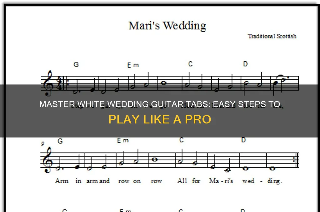 how to play white wedding on guitar tabs