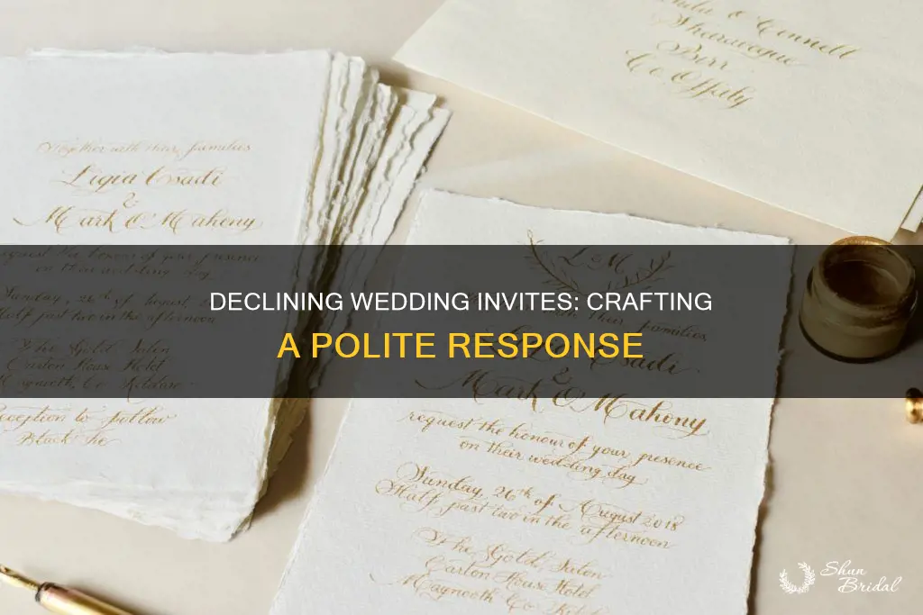 how to politely decline a wedding invitation letter