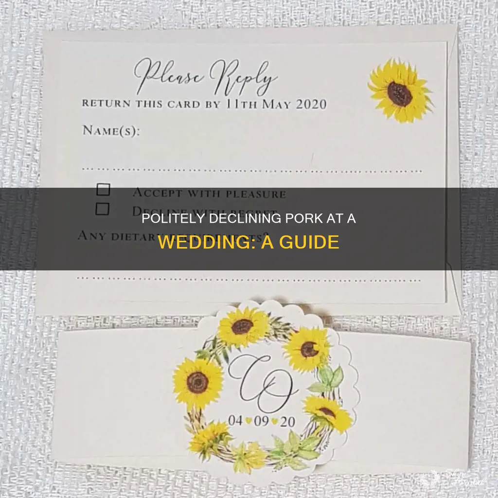 how to politely say no pork in a wedding invite