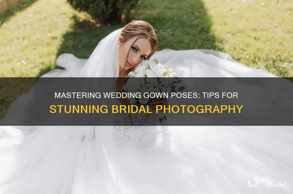 how to pose in wedding gown