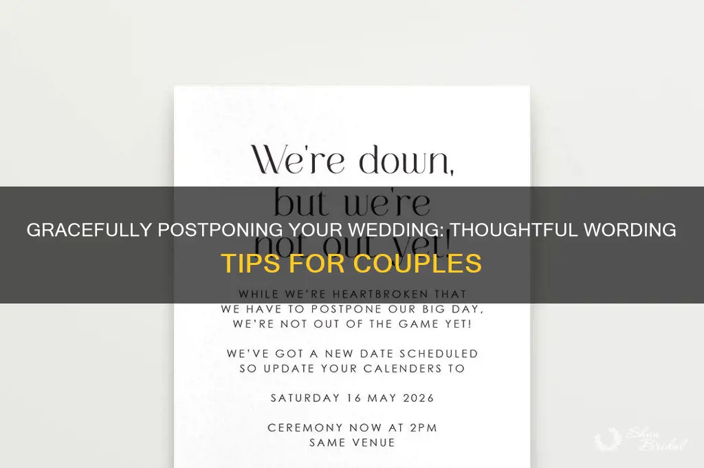 how to postpone a wedding wording