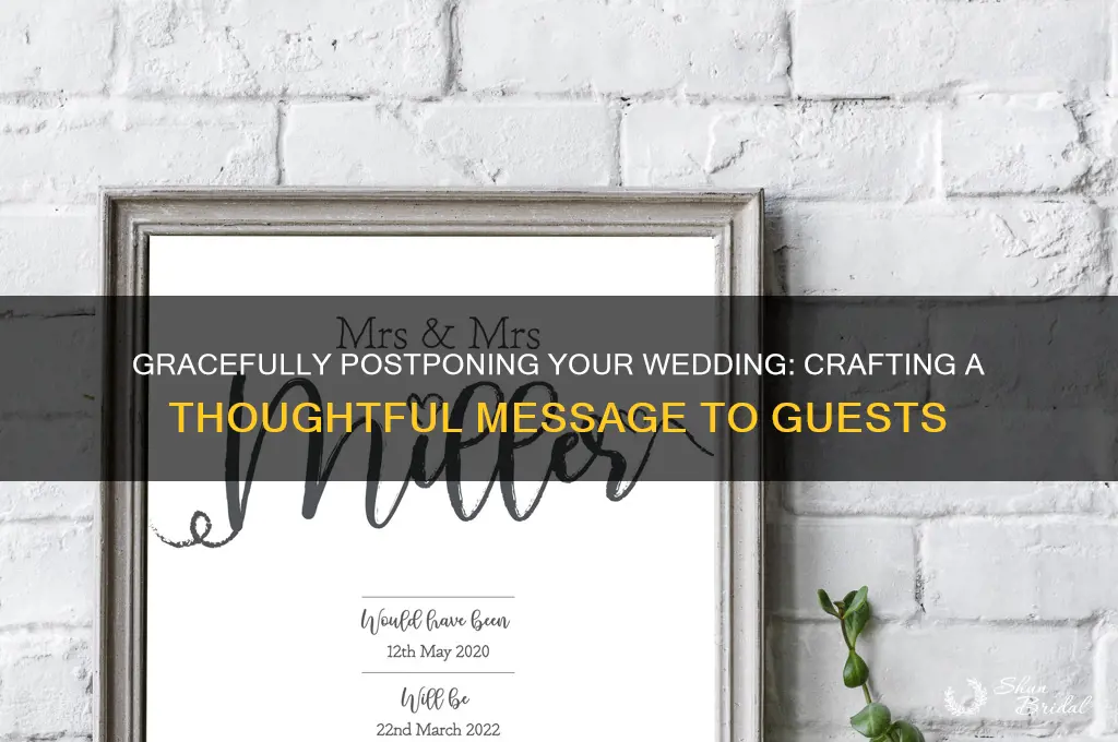 how to postpone wedding message