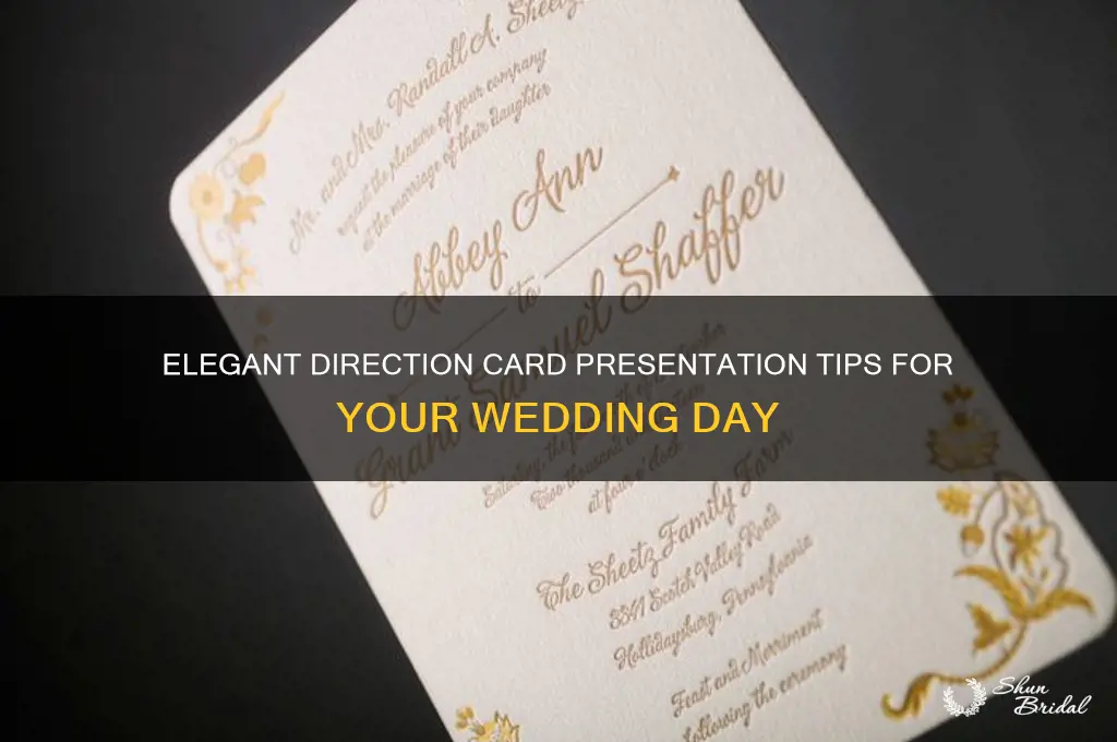 how to present direction cards wedding