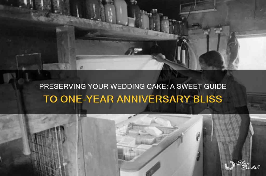 how to preserve a wedding cake for one year anniversary