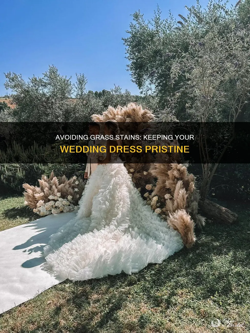 how to prevent grass stains on wedding dress
