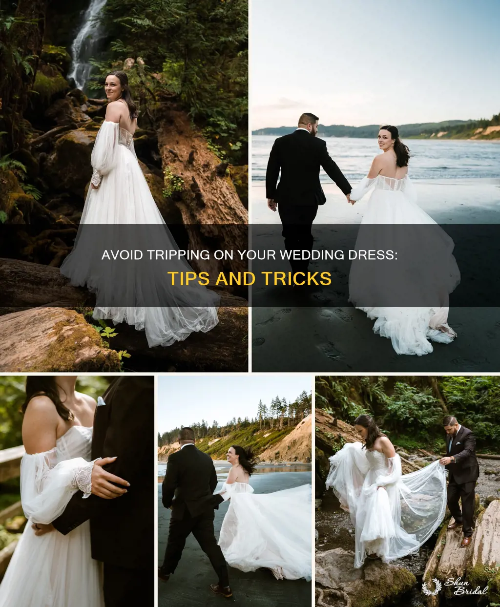 how to prevent tripping on wedding dress