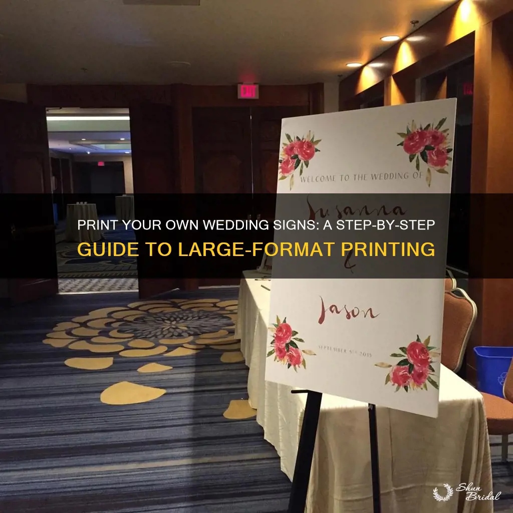 how to print big wedding signs