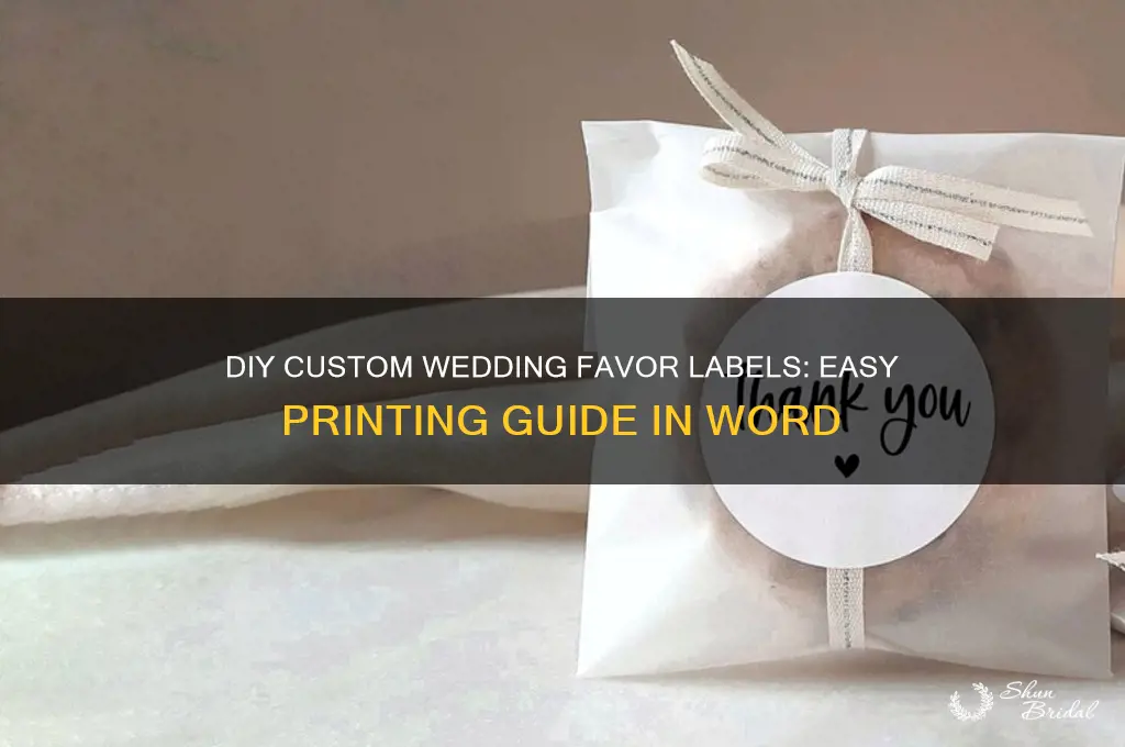 how to print custom wedding favor labels in word