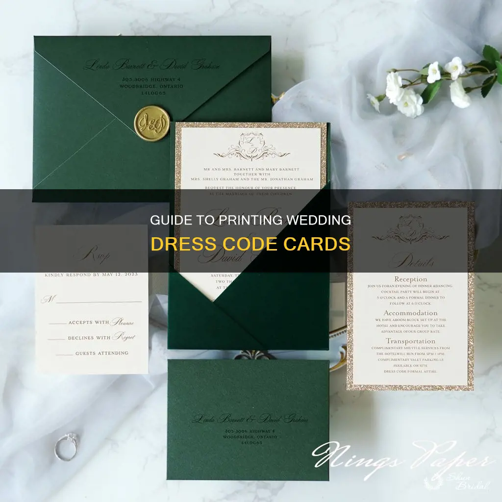 how to print dress code cards for wedding