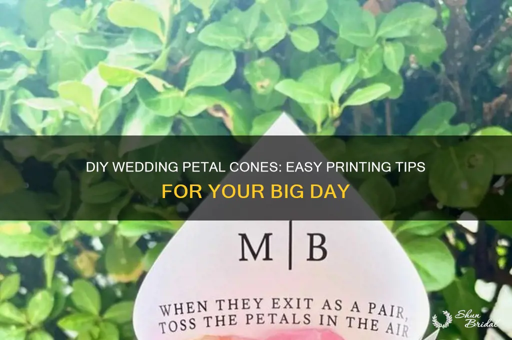 how to print on wedding petal cones