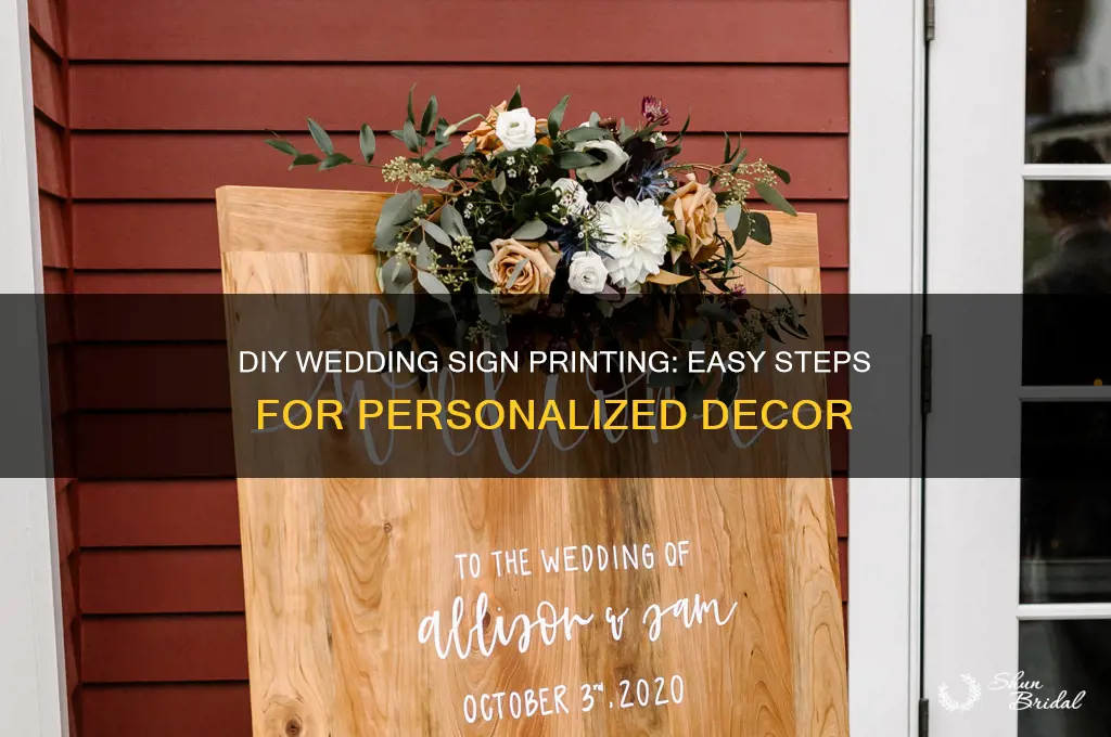 how to print signs for wedding