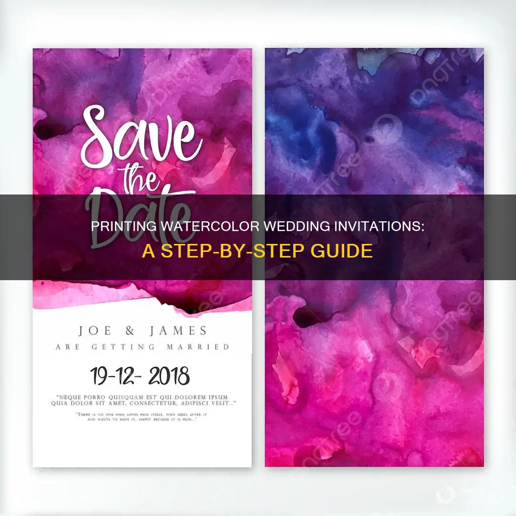 how to print watercolor image on wedding invitations