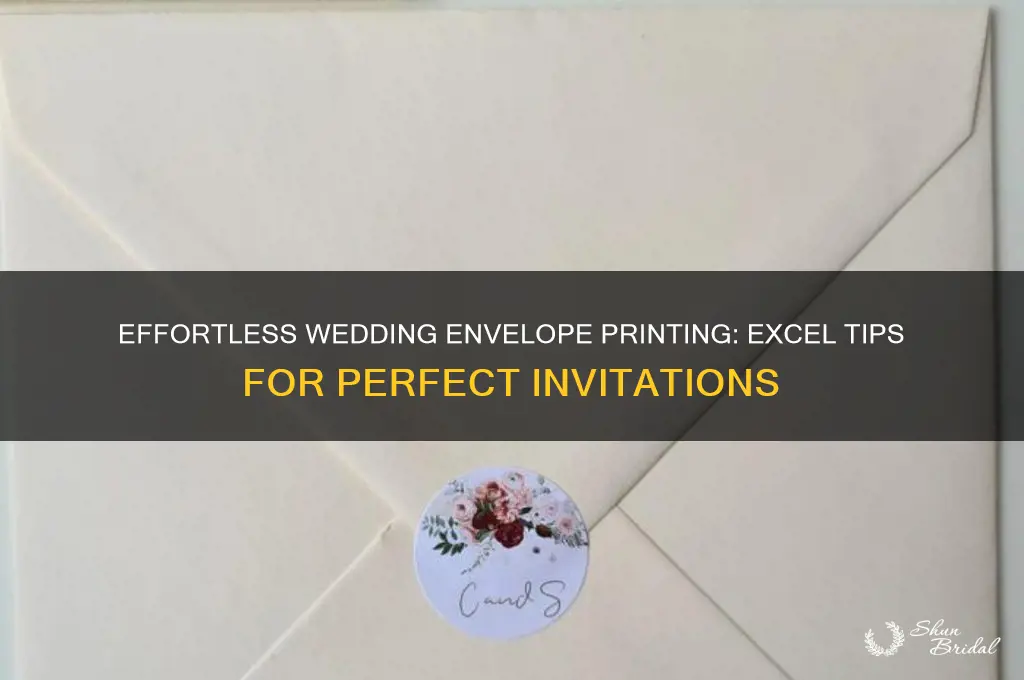 how to print wedding envelopes from excel