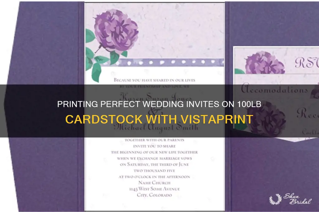 how to print wedding ivite on 100 cardstock vistaprint