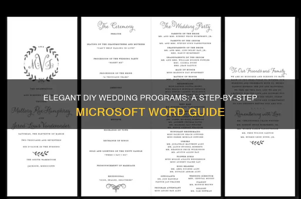 how to print wedding programs in microsoft word