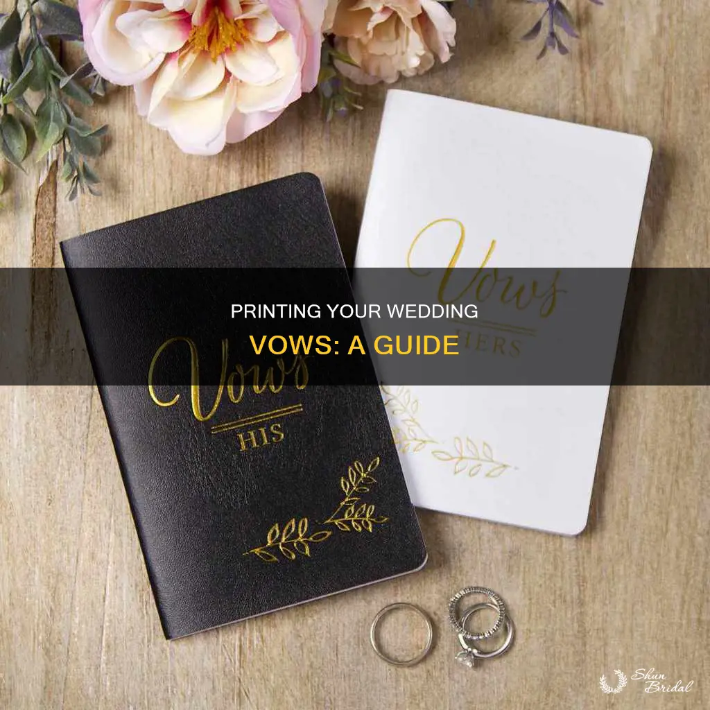 how to print wedding vows
