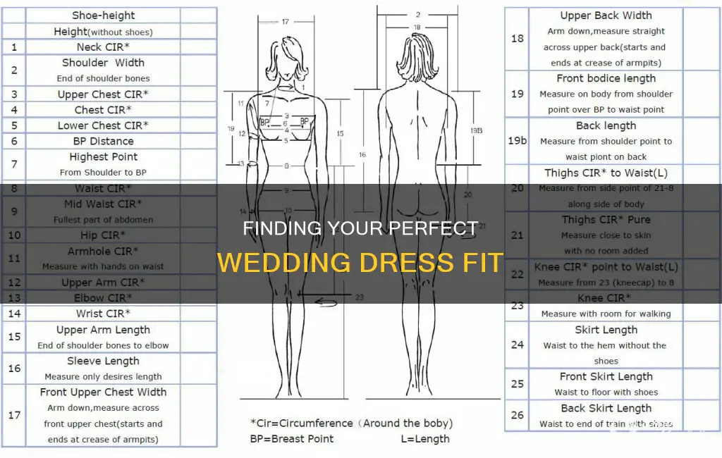 how to properly measure for a wedding dress