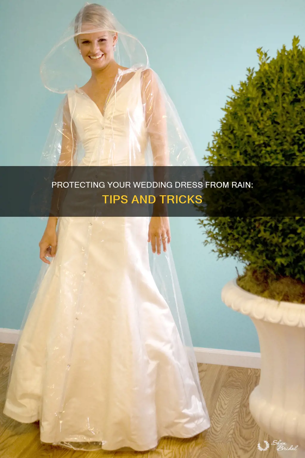 how to protect wedding dress from rain