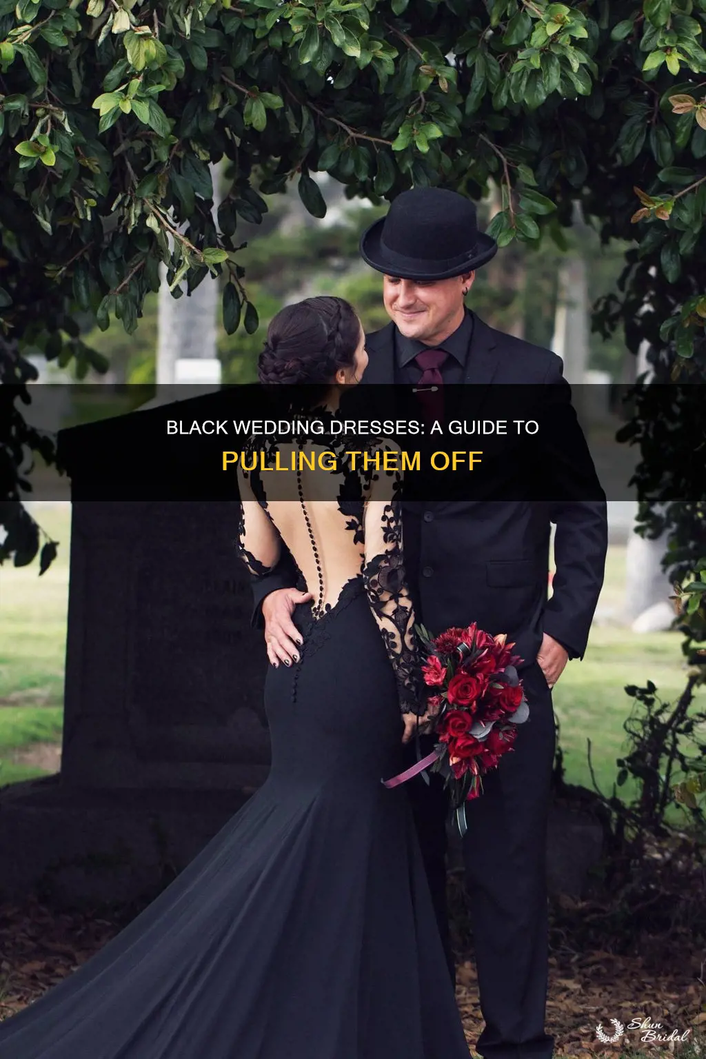 how to pull off a black wedding dress