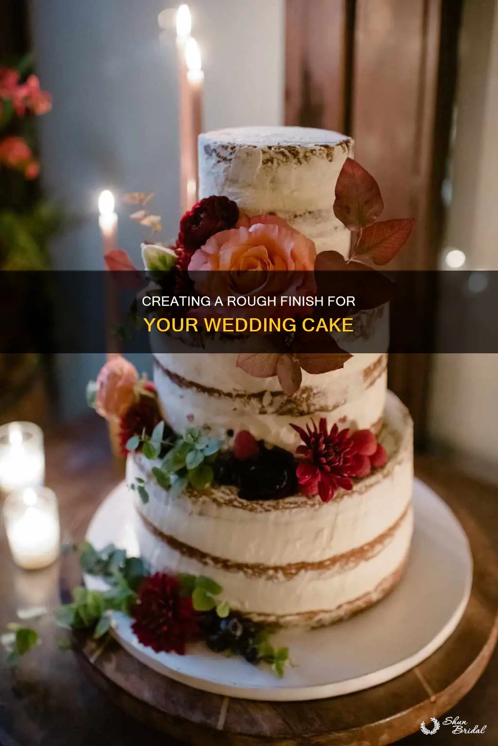 how to put a rough finish on a wedding cake