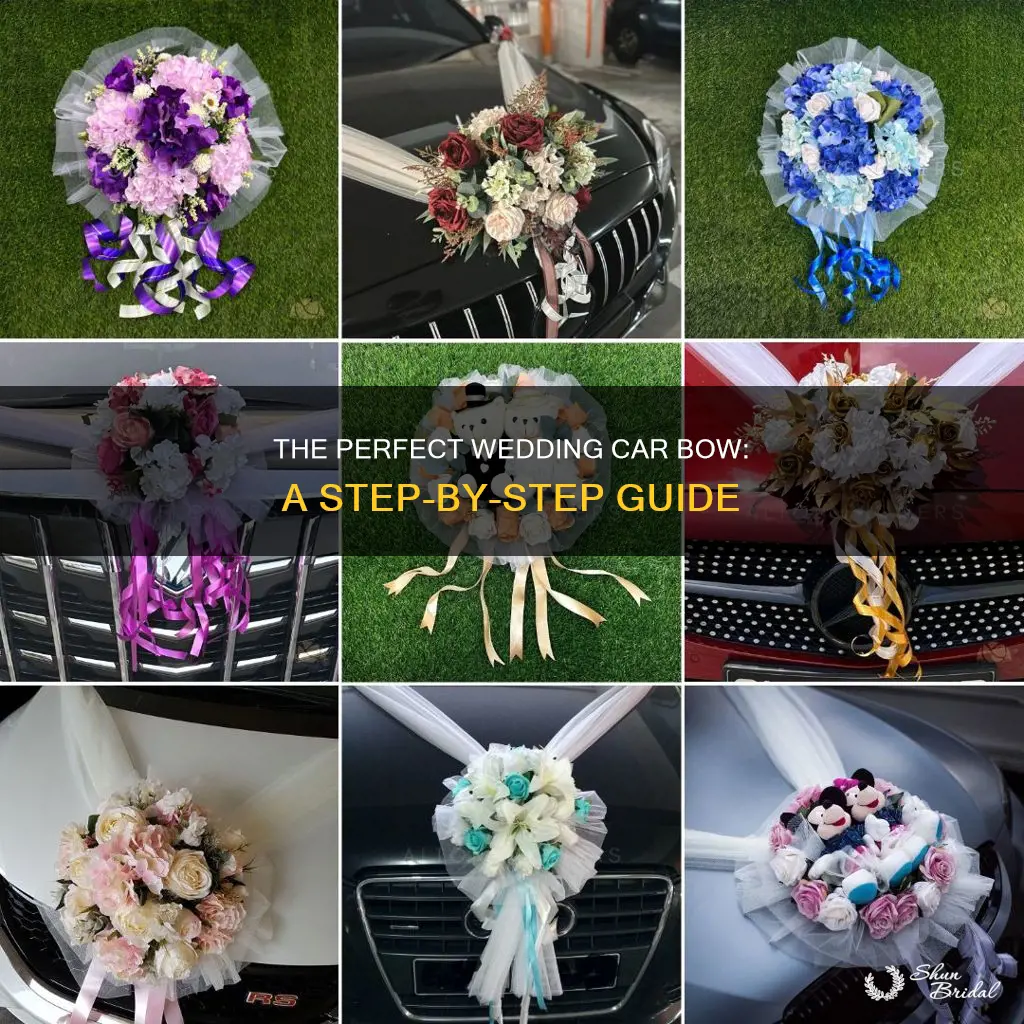 how to put a wedding bow on a car