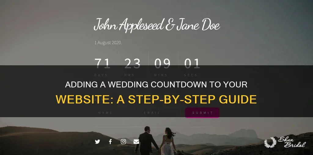 how to put a wedding countdown on website