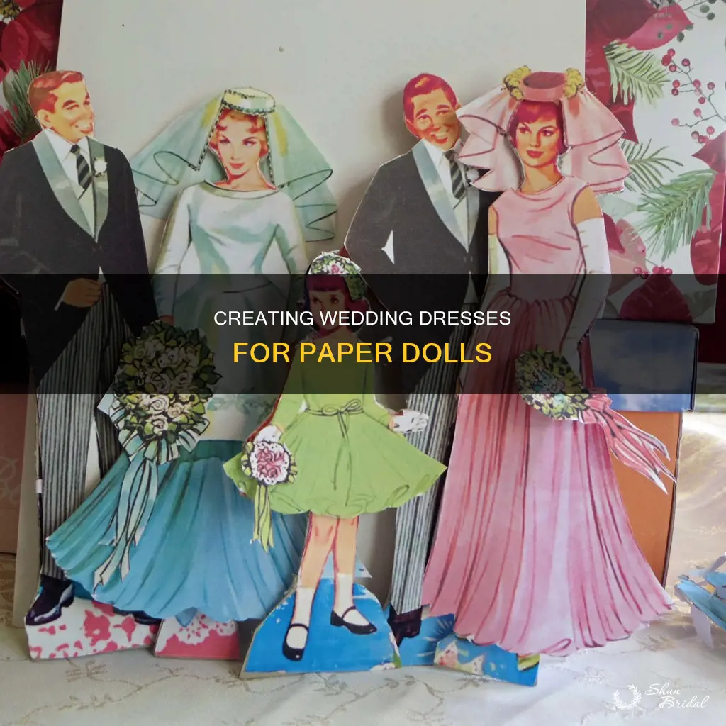 how to put a wedding dress on a paper doll