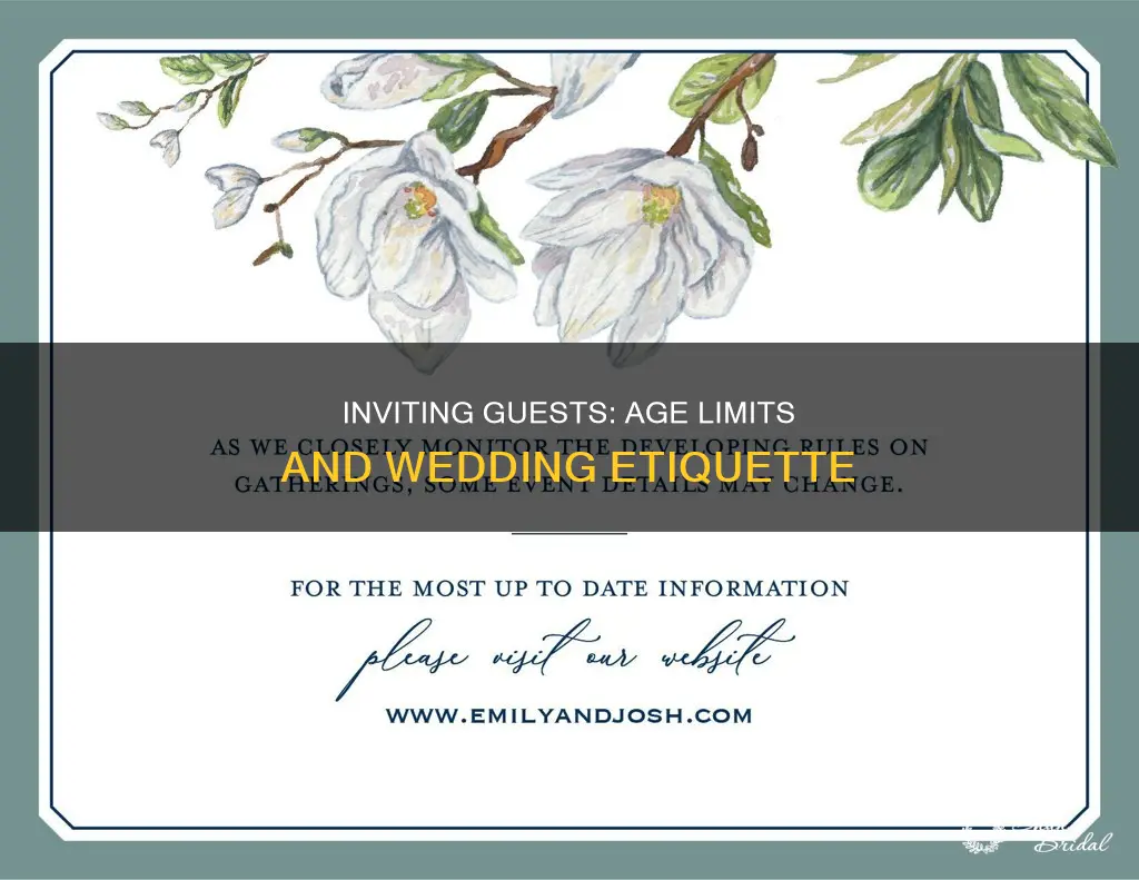 how to put an age limit on wedding invitations